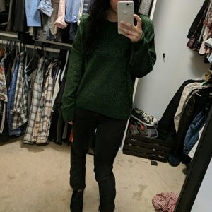 Oversized sparkly green sweater